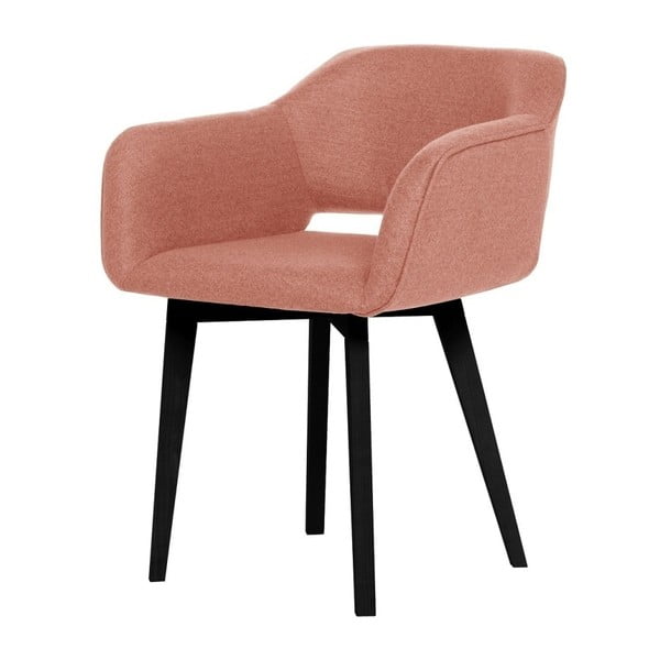 Broskvově oranžová jídelní židle s černými nohami My Pop Design Oldenburg