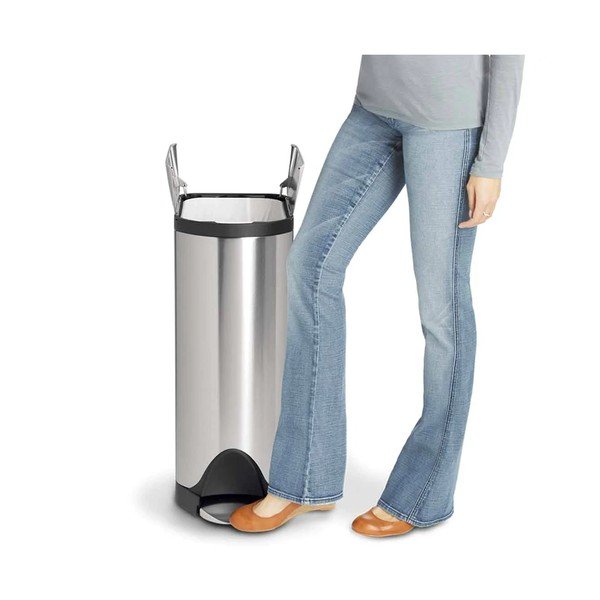 Stříbrný matný pedálový koš simplehuman Butterfly, 45 l-image-3