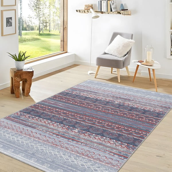 Лилаво-сив килим подходящ за пране 80x150 cm Vintage Stripe – Mila Home-image-2