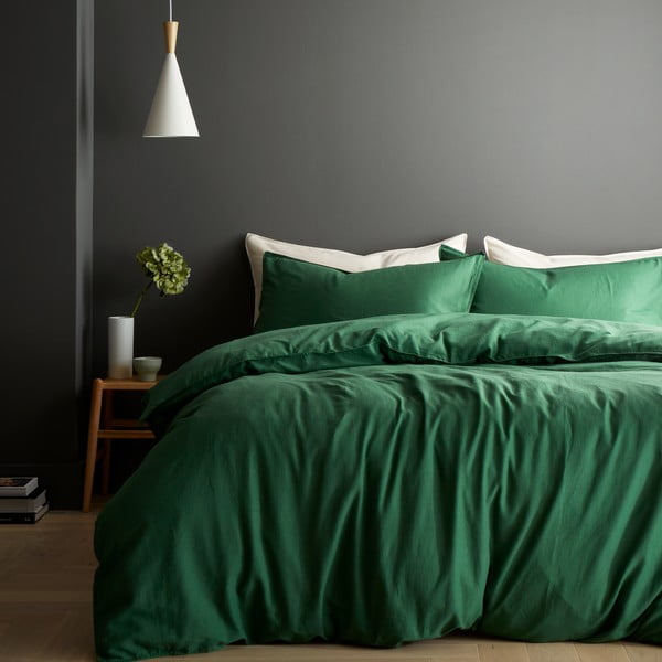 Зелено удължено спално бельо за двойно легло 230x220 cm Relaxed - Content by Terence Conran