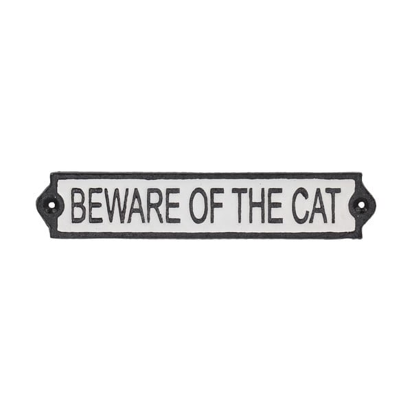 Знак от излято желязо 26x5 cm Beware of the Cat – Esschert Design