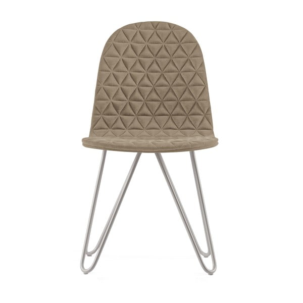 Béžová židle s kovovými nohami Iker Mannequin X Triangle