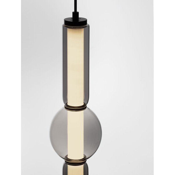 Сиво стъклено LED затъмняващо се висящо осветително тяло ø 12 cm Ulon – Nova Luce-image-2