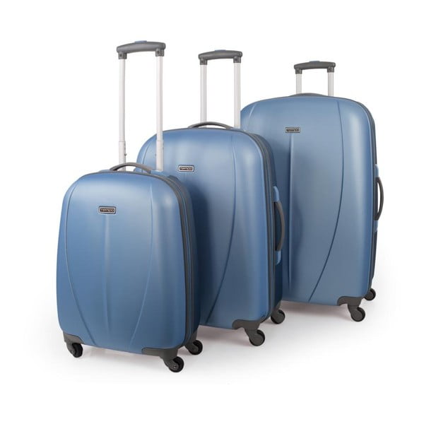 Sada 3 ks modrých kufrů Tempo