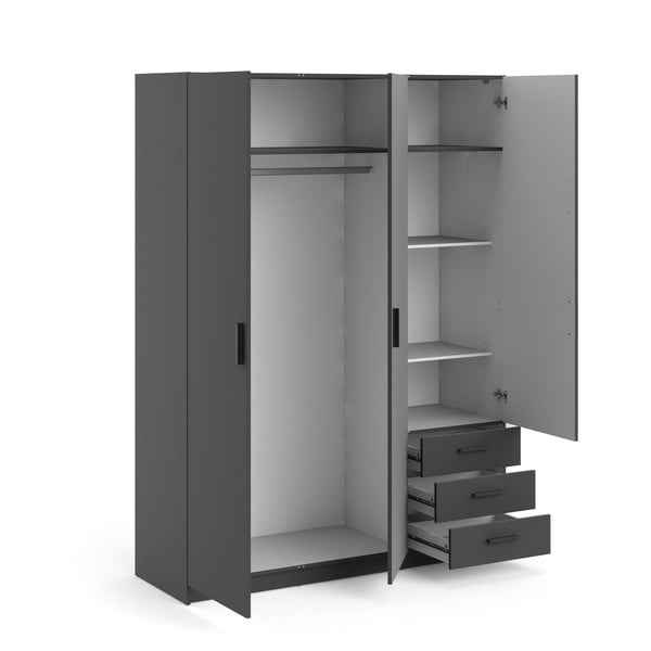 Тъмносив гардероб 147x200 cm Sprint – Tvilum-image-4