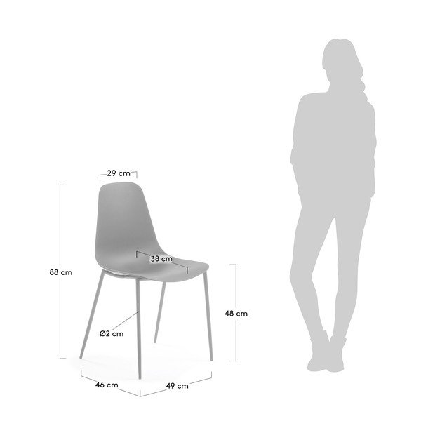 Sada 4 šedých jídelních židlí La Forma Wassu-image-1