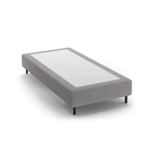 Сиво тапицирано единично легло без табла 90x200 cm Whale – Micadoni 