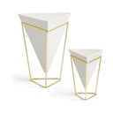 Комплект от 2 бели керамични саксии със златист дизайн Trigg - Umbra