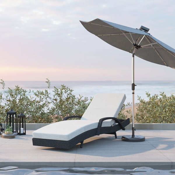 Градински шезлонг от ратан в кафяво и бежово Redondo – Unique Furniture-image-1