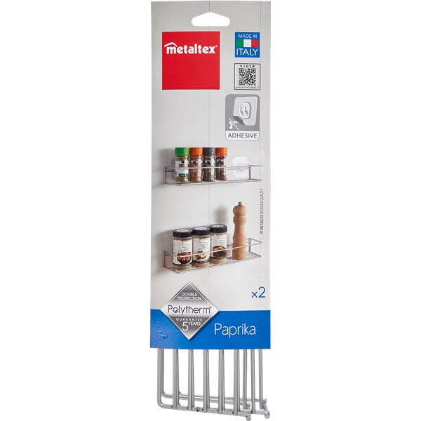 Комплект от 2 стенни рафта за подправки - Metaltex-image-1