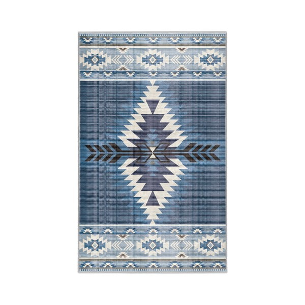 Син килим подходящ за пране 80x150 cm Ethnic Geo – Mila Home