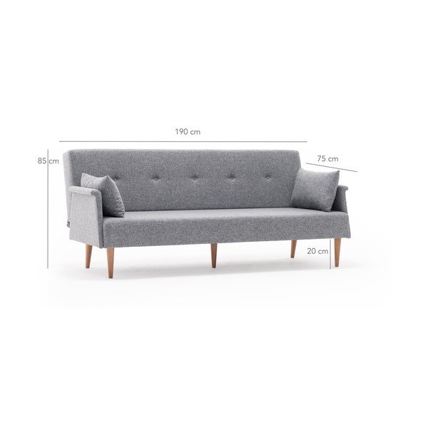 Сив разтегателен диван Julia Navan - Balcab Home-image-2