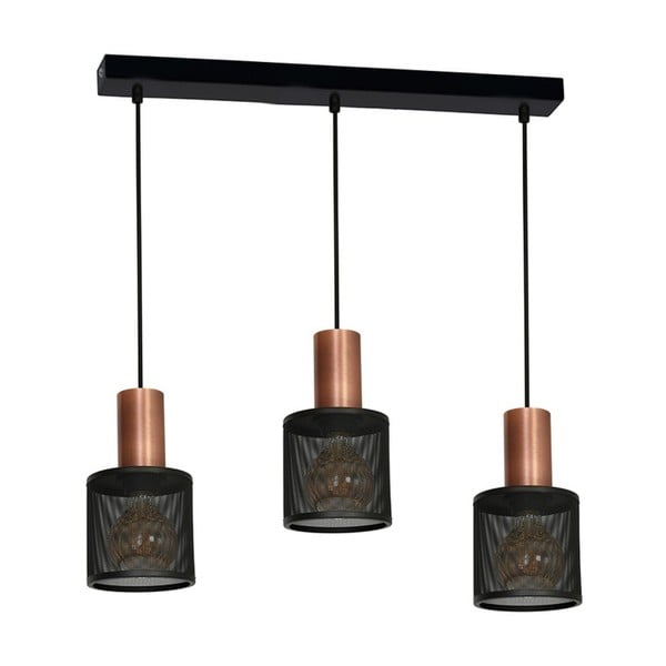 Черна висяща лампа с розови детайли Ares Tres - Homemania