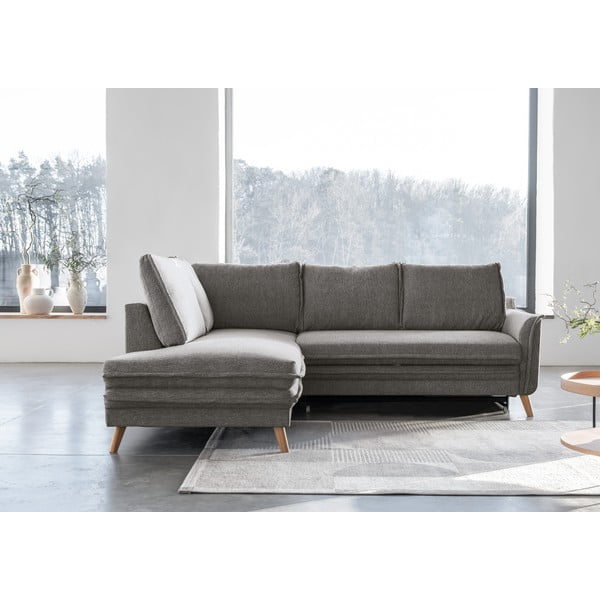 Сив разтегателен ъглов диван (ляв ъгъл) Charming Charlie – Miuform-image-1