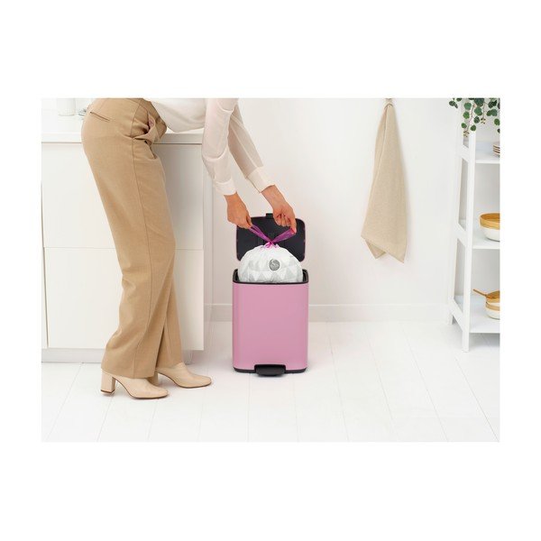 Розово стоманено кошче за боклук с педал 12 l Bo – Brabantia-image-3