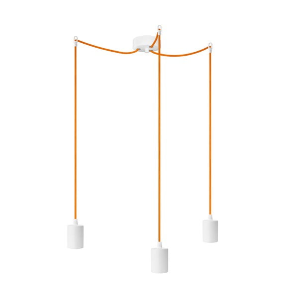 Tři oranžové závěsné kabely s bílou objímkou Bulb Attack Cero