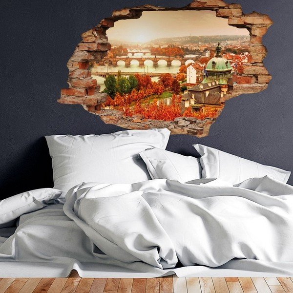 3D стикер за стена Пражка есен, 90 x 60 cm - Ambiance-image-3