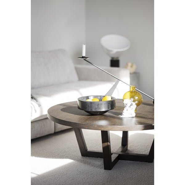 Тъмнокафява кръгла масичка за кафе от декор от дъб  ø 110 cm Boxford – Rowico-image-1