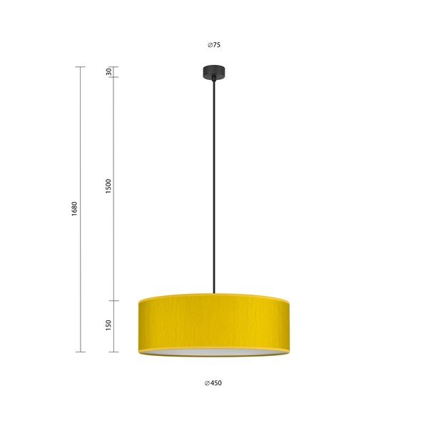 Жълта висяща лампа XL, ⌀ 45 cm Doce - Sotto Luce-image-4