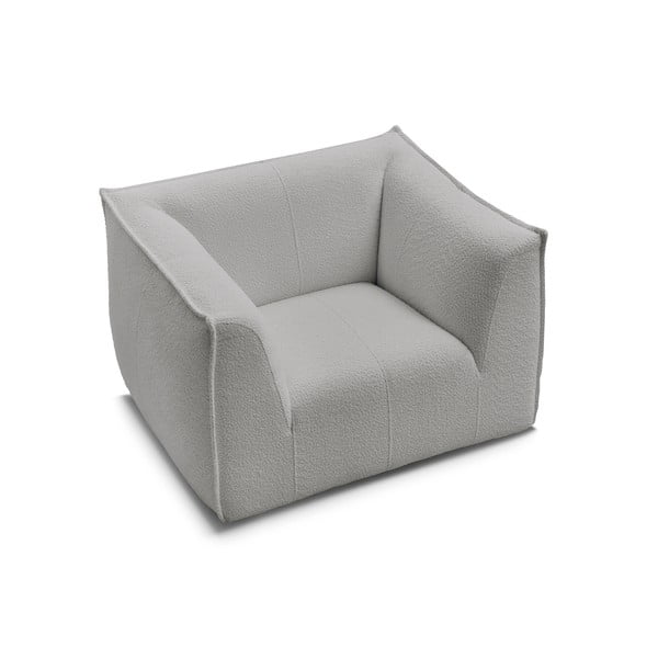 Светлосиво кресло от прежда с примки от букле Giorgia – Bobochic Paris-image-4