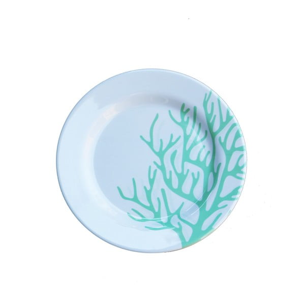 Sada 6 melaminových talířků Sunvibes Corail Bleu, Ø 20 cm