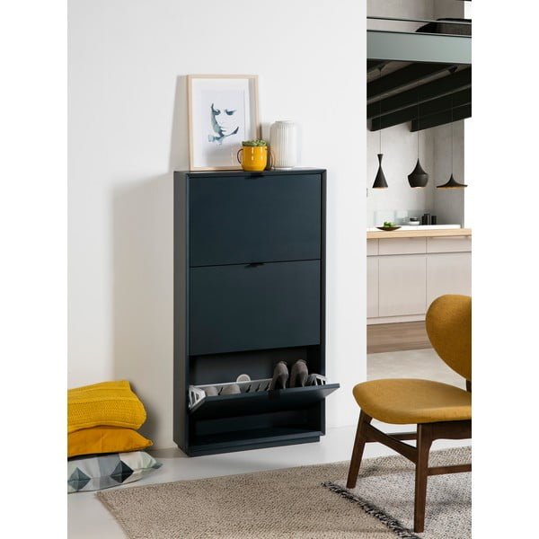 Петролно син шкаф за обувки с 3 чекмеджета Luka - Marckeric-image-4