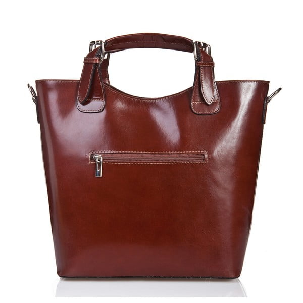 Hnědá kožená kabelka Massimo Castelli Valeria-image-2