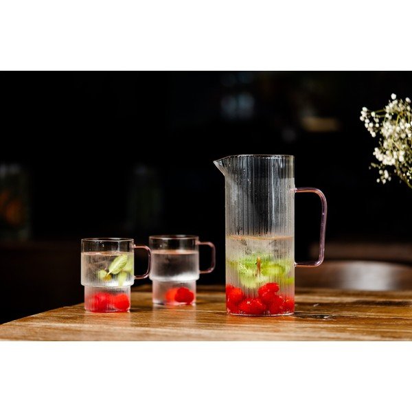 Розови стъклени чаши в комплект 2 бр. за капучино 350 ml Livio – Vialli Design-image-2