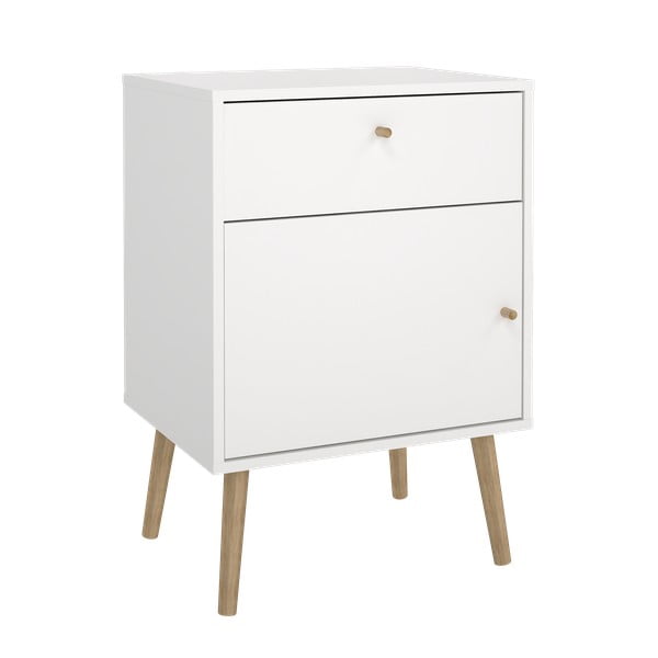 Бяло нощно шкафче Bodo - Tvilum-image-2