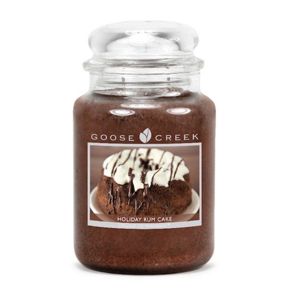 Ароматна свещ в стъклена кутия Festive Rum Cake, 150 часа горене - Goose Creek