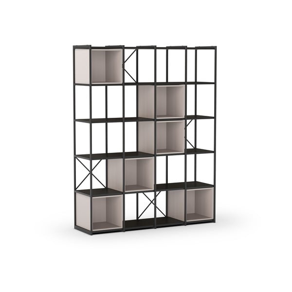 Черно-кремава библиотека 140x179 cm Anya – Marckeric-image-3