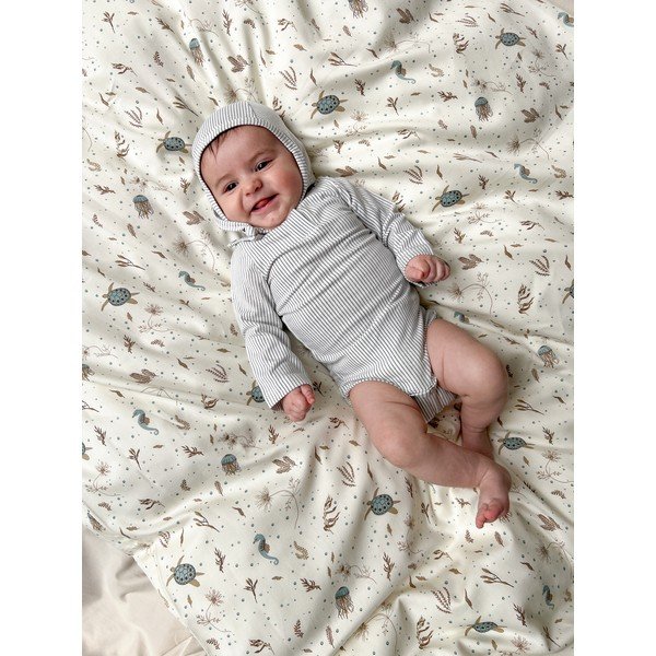 Светложълто детско спално бельо от органичен памук 70x100 cm Sea Garden – Cam Cam Copenhagen-image-1