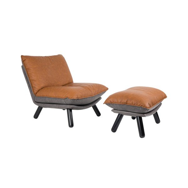 Кафяв фотьойл Lazy - Zuiver-image-1