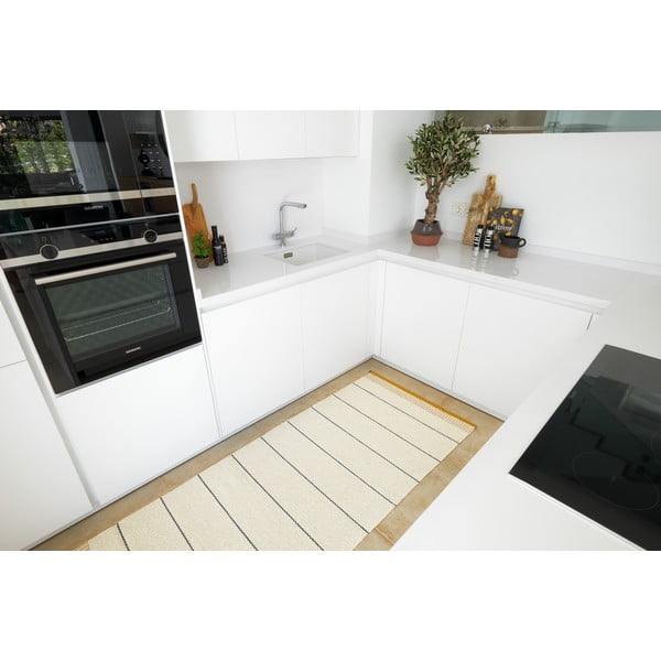 Пътека за открито и закрито в цвят жълта охра и крема 85x200 cm Belle Ochre – Pappelina-image-3