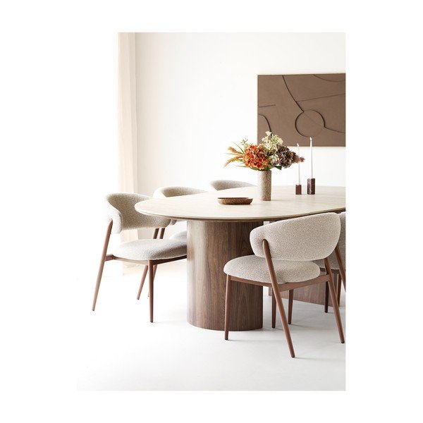 Бежов тапициран трапезен стол Cavi – House Nordic-image-4