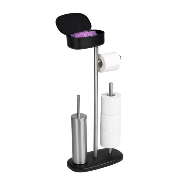 Стойка за тоалетна от неръждаема стомана с рафт Rivazza - Wenko-image-3