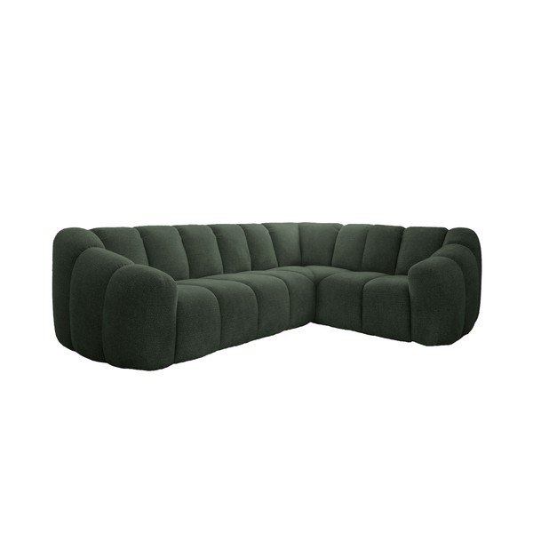 Тъмнозелен ъглов диван (десен ъгъл/L форма) Shell – Miuform