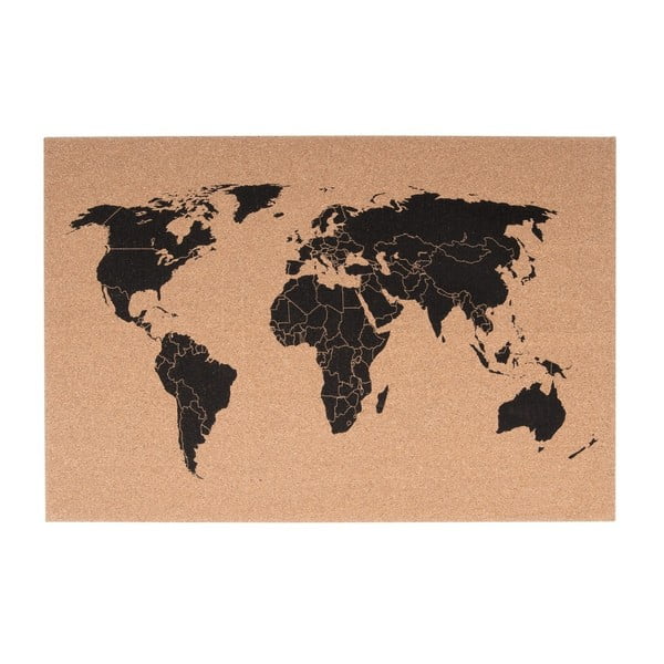 Коркова карта на стената Светът, 60 x 40 cm - PT LIVING