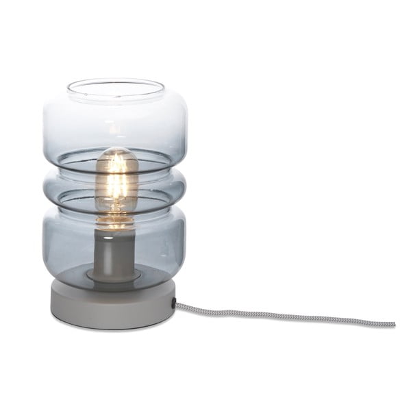 Сива настолна лампа със стъклен абажур (височина 23 cm) Verona – it's about RoMi