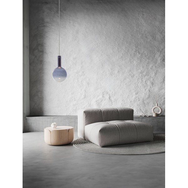 Синьо  стъклено LED затъмняващо се висящо осветително тяло ø 25 cm Nostos – Nova Luce-image-1