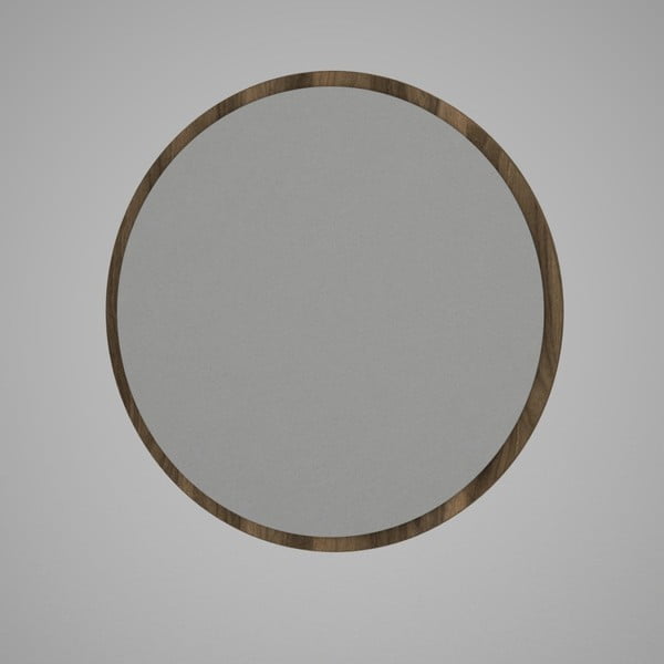 Кръгло стенно огледало с кафява рамка , ⌀ 59 cm Glob - Tera Home