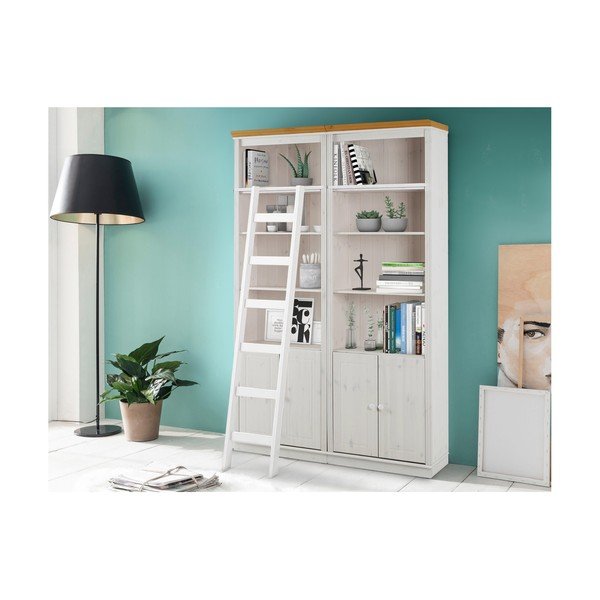 Бяла библиотека от масивен бор 148x223 cm Anita – Støraa-image-1