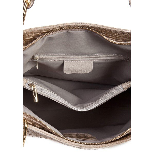 Hnědošedá kožená kabelka Massimo Castelli Ravenna-image-2