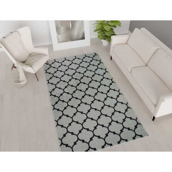 Сив килим за миене 80x50 cm - Vitaus-image-1