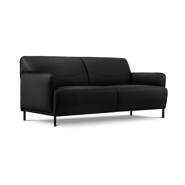 Диван от черна кожа , 175 x 90 cm Neso - Windsor & Co Sofas-image-2