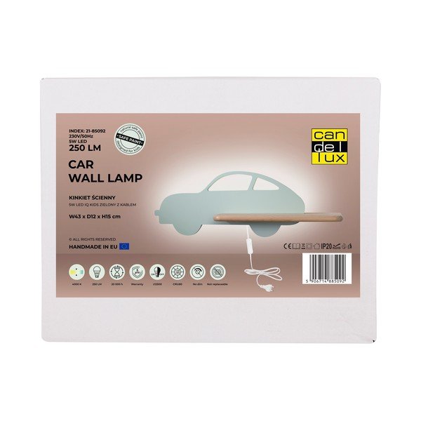 Детска лампа в цвят мента Car - Candellux Lighting-image-3