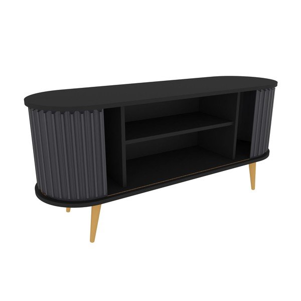 Черно-антрацитна телевизионна масичка 140x64 cm Stor - Kalune Design-image-4