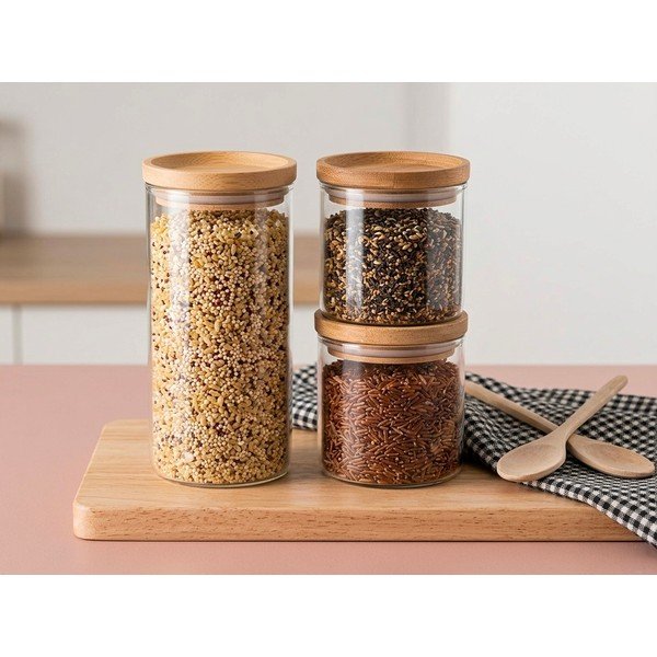 Комплект стъклени буркани 3 бр. Hermetic - Ego Dekor-image-1