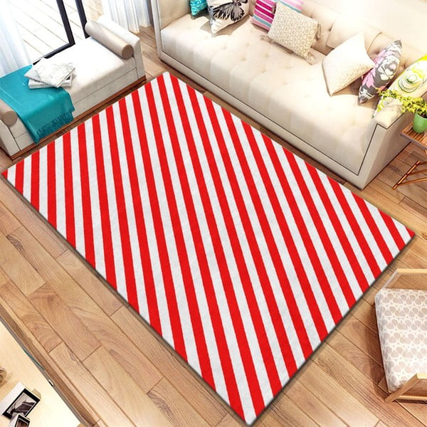 Червен килим Цифрови килими Cassia, 100 x 140 cm - Homefesto