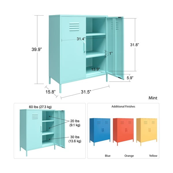 Жълт метален шкаф , 80 x 102 cm Cache - Novogratz-image-4